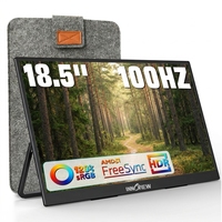 Écran externe pour ordinateur portable 18,5 pouces 100 Hz FHD 1080P IPS Moniteur portable USB C HDMI avec support réglable pour les voyages