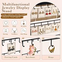 Présentoirs rotatifs sur pied pour bijouterie, ensemble de présentoirs en bois pour boucles d'oreilles, support de présentation pour la vente