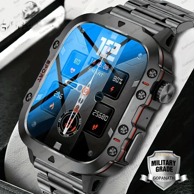 Smartwatch AMOLED for Health Monitor Calling Heart Rate Monitoring Sports Running Watch Silicone Band 5-10 Days Battery Life