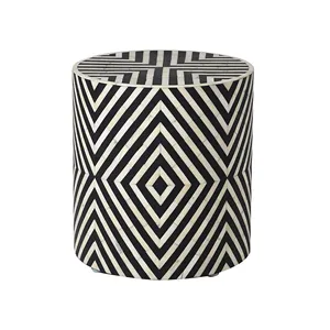 Taburete con incrustaciones de hueso sostenible hecho a mano de alta calidad, aspecto Natural único para decoración de dormitorio y sala de estar, precio al por mayor - Product Image 3