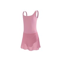 Enfants Ballet Justaucorps Robe Sans Manches Gymnastique Dancewear Formation Costume pour Filles Couleur Unie Jupe Tenue