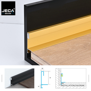 Plinthe en aluminium à clipser JECA |   Plinthe de <span class=keywords><strong>fixation</strong></span> invisible avec canal pour câbles |   Profil mural amovible facile à installer - Product Image 2