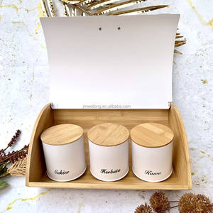 Boîte à pain <span class=keywords><strong>en</strong></span> métal bambou pour thé, sucre, café, boîte de rangement avec couvercle, récipient de rangement pour la cuisine - Product Image 5