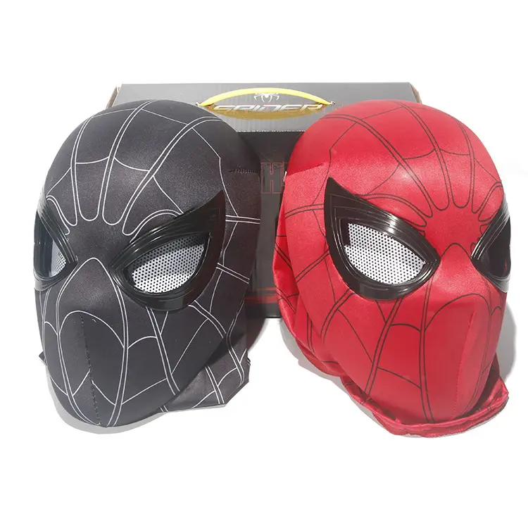 Accueil Cosplay super-héros casque Eletronic Led clignotant rouge clignotant clignotant déplacer les yeux visage robotique Spiderman masque série