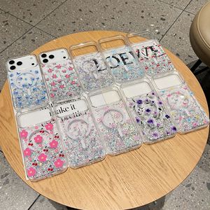 เคสโทรศัพท์แบบ 2in1 ลายดอกไม้หรูหรา ประดับกลิตเต<span class=keywords><strong>อร</strong></span>์ สำหรับ iPhone 17 Air 16 Pro <span class=keywords><strong>Max</strong></span> 15 14 13 12  วัสดุอะคริลิกแข็งใส ป้องกันแรงกระแทก สำหรับผู้หญิง - Product Image 1