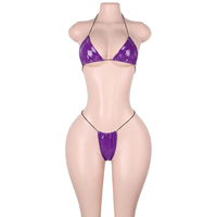 Ensembles de lingerie deux pièces en cuir verni brillant avec boucle de ceinture, pour club, serveuse de bouteilles, adultes, festival, fête, tenues et accessoires