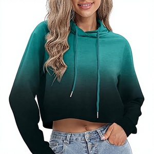 Minimalist Luxury Heavyweight Crop Hoodie Raw Hem Blank <b>Thick</b> <b>Fleece</b> Seamless Cropped Sweatshirt Custom Streetwear Tracksuit Top - Product Image 1