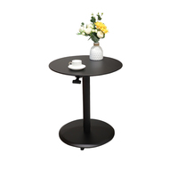 ADA rond bureau gaz pneumatique Mobile hauteur de levage ajuster café thé Table ordinateur portable bureau debout avec quatre roues verrouillées