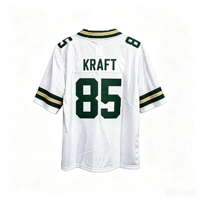 Jersey Berkualitas Tinggi 10 # Cinta 12 # Rodgers 33 # Jones 85 # Jersey Bordir Kraft American Football Jersey Kustom