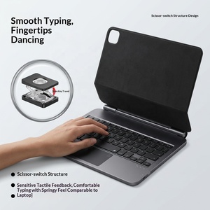 Clavier pour tablette facile à utiliser avec étui magnétique, clavier mécanique sans fil à ciseaux et pavé tactile pour iPad - Product Image 2