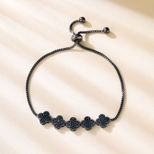 Hoge Kwaliteit Cz Zirkonia Kristal Glijbaan Verstelbare Hiphop Kruis Armband Trendy Bruiloft Sieraden Cadeau Voor Rhodium Waterdruppel - Product Image 3