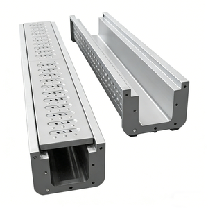 نظام تصريف على شكل حرف U من الفولاذ المقاوم للصدأ 201/304 بمقاس مخصص، تصريف أرضي خطي OEM للساحات الخارجية ومواقف السيارات - Product Image 4