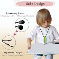 Vente en gros de jouets pour bébés en silicone de qualité alimentaire, arc-en-ciel, sans BPA, collier sensoriel pour l'autisme