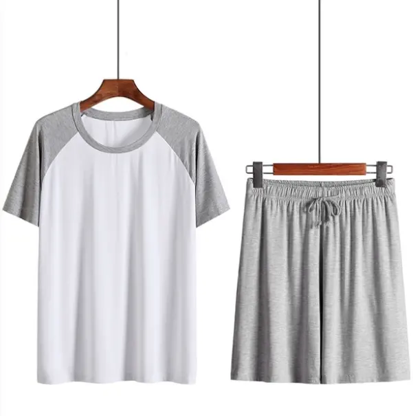 OEM High quality T Shirt and Pants Sleepwear Set shortsleeve soft and comfortable homewear for men Pajamas Set