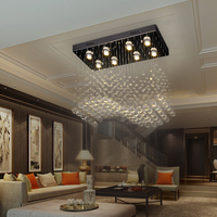 Luminaire décoratif de luxe personnalisé Lustre moderne en cristal pour le hall d'une villa ou d'un hôtel
