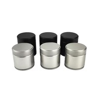 Boîte en fer blanc ronde hermétique personnalisée pour poudre de matcha avec couvercle à vis et languette d'ouverture facile, emballage alimentaire en métal de qualité alimentaire pour thé