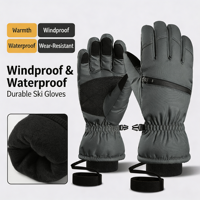 Gants chauds d'hiver pour écran tactile, imperméables et coupe-vent, gants de randonnée d'hiver pour hommes et femmes à cinq doigts