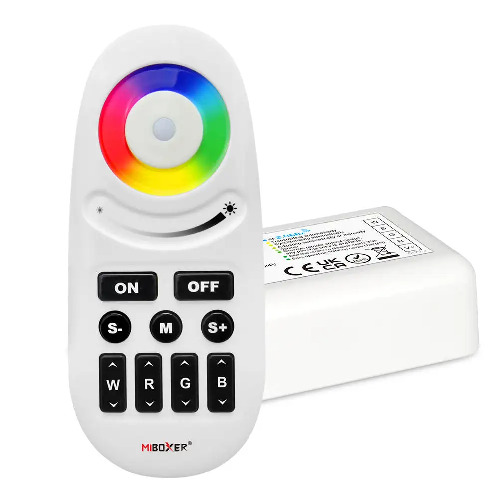 Controlador Rf Rgbw de 2,4G, controlador de luz de tira Led Rgbw remoto de pantalla táctil Rohs de 2 A/CH, control Pwm de 12V y 24V