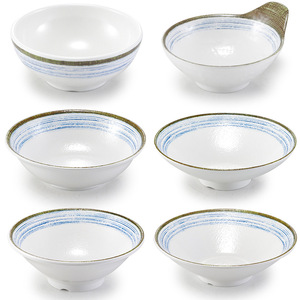Bol à ramen en mélamine imitation porcelaine, style japonais, grand bol à soupe évasé en plastique, bol à nouilles, durable pour la restauration hôtelière - Product Image 1