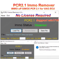 Logiciel PCR2.1 PCR 2.1 Immo Remover V2.4 Illimité Verizon IMMO OFF Fix SIMOS pour VAG ECU Sans Correction de Checksum