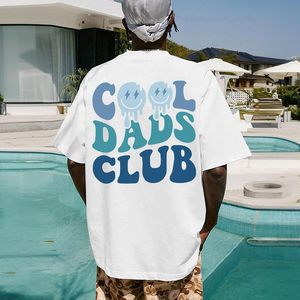 เสื้อยืด FOXA Cool Dads Club สำหรับผู้ชาย ทรงโอเวอร์ไซส์ แขนสั้น ผ้าฝ้าย พิมพ์ลายกราฟิก ระบายอากาศได้ดี เสื้อยืดวันพ่อ - Product Image 3