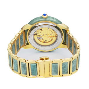 Luxury Stainless Steel Automatic <b>Mechanical</b> <b>Watch</b> Genuine Jade Couple Jam Tangan - Product Image 4
