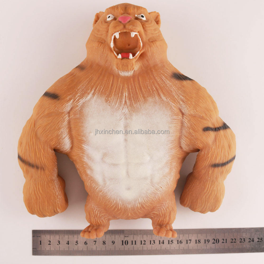 Funny Squishy Tiger Figure Elastic Stretchy Wolf Man Stress Relief Squeeze Toys for Kids Adults
