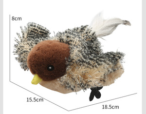 New có thể sạc lại tương tác điện tử Cat <span class=keywords><strong>Bird</strong></span> Đồ chơi bông sang trọng sống động như thật vỗ cánh Squeaky chirp catnip cảm ứng kích hoạt - Product Image 5