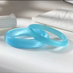 Bracelets en verre CICILY fantaisie, imitation <span class=keywords><strong>jade</strong></span>, tendance, transparents, colorés, effet œil de chat, cadeau pour femme, vente en gros - Product Image 6