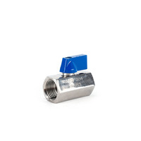 Válvula de Bola Miniatura Personalizada de 1/4'' - Válvula de Bola de Latón Cromada con Rosca NPT Hembra x Macho, Bloqueable