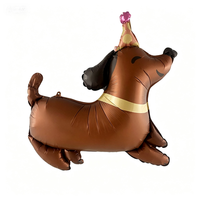 Ballon en aluminium pour fête d'anniversaire, motif animaux de dessin animé (Teckel, Dalmatien), décoration de fête d'anniversaire