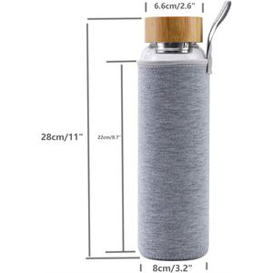 Botella de Agua de Vidrio de Borosilicato con Logotipo Personalizado, Reutilizable, Libre de BPA, a Prueba de Fugas, Apta para Lavavajillas, con Tapa de Bambú - Product Image 2