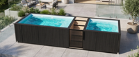 Piscine hors sol en conteneur équipée d'un jacuzzi et d'un système de spa pour usage domestique