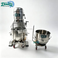 Mixer Planetary Komersial 60L 3 Kecepatan dengan Mangkuk Stainless Steel untuk Mengaduk Adonan, Telur, dan Krim, Cocok untuk Toko Roti, Hotel, dan Toko Kue