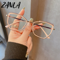 Montures de lunettes de vue de luxe 2026 Red Leopard avec verres transparents anti-lumière bleue pour femmes (myopie)