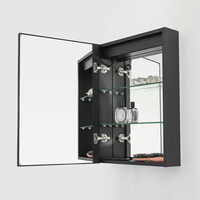 Kabinet Kamar Mandi LED Aluminium Persegi Panjang Modern Terbaru dengan Cermin Mandi Berlampu Sensor Gerak Bersertifikasi IP44 Standar AS