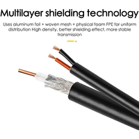 Cable Coaxial RG6 75 Ohm 305m para CCTV/SAT703, Cable de Comunicación Satelital de 1 Conductor