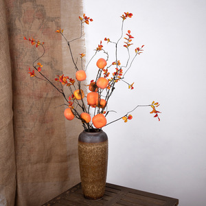 Branche de kaki artificielle Timo, largeur 7,9 cm, en mousse, pour la décoration de la maison, les fêtes et le Nouvel An - Product Image 3