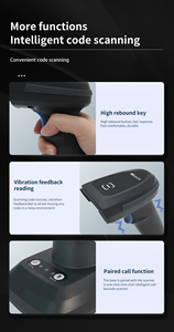 Lecteur de codes-barres 1D 2D sans fil polyvalent <span class=keywords><strong>2</strong></span> en 1 <span class=keywords><strong>2</strong></span>,4 GHz sans fil et USB <span class=keywords><strong>2</strong></span>.0 filaire portable - Product Image 5