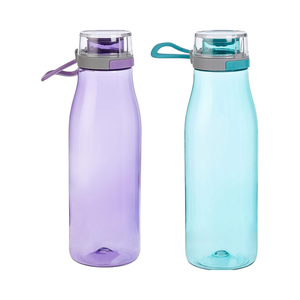 Bouteilles d'eau sans BPA Tritan de 24 oz, couvercle à <span class=keywords><strong>action</strong></span> directe bleu et violet pour le camping, 2 packs - Product Image 1