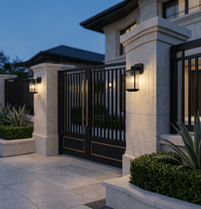 Lampada da Parete Esterna Moderna Nera Impermeabile E27 40W con Corpo in Alluminio e Diffusore in PC per Villa, Portico, Giardino, Balcone - Product Image 4