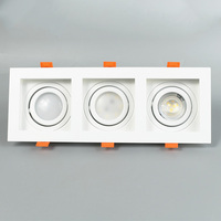 Spot Rectangle Luminaire Encastré Réglable Mr16 Gu10 Carré Downlights Double Trois Tête LED Projecteur