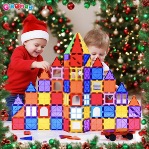 Mainan magnetik ubin magnetik 97pcs Set untuk usia 3 + blok bangunan untuk batang anak-anak hadiah mainan pendidikan untuk anak laki-laki dan perempuan - Product Image 5