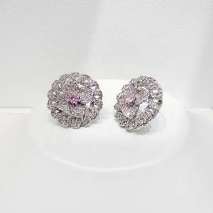 Precio de fábrica, pendientes de plata 925 con circonita rosa, de alta calidad, exagerados, elegantes, para fiesta de verano, para mujer, infantiles, estilo occidental. - Product Image 4