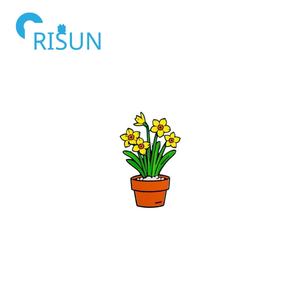 공장 제조업체 수선화 꽃 꽃 식물 에나멜 핀 배지 사용자 정의 노란색 수선화 여름 꽃 핀 브로치 - Product Image 2