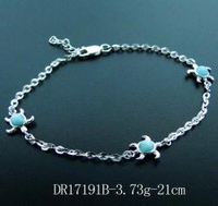 Bracelet en argent sterling 925 avec perles de topaze bleue et larimar dominicain