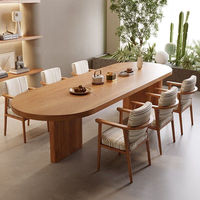 Ensemble de table à manger en bois de noyer, design moderne et simple, rectangulaire, coins arrondis, personnalisable, pour la maison, le restaurant, le café, 6 places