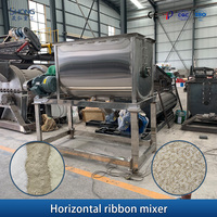Mélangeur à ruban double à pales en acier inoxydable industriel pour engrais organique, mélangeur horizontal à vis pour substrat