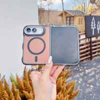 Étui de téléphone magnétique à dégradé de couleurs pour iPhone Duo, cadre coloré antichoc, coque arrière transparente pour iPhone 18 Fold