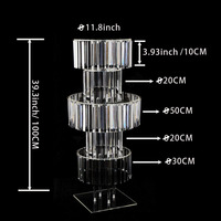 Support à fleurs de mariage multi-niveaux détachable en acrylique doré et cristal, vase centre de table pour scène, allée, table de banquet, événement, fête, salle